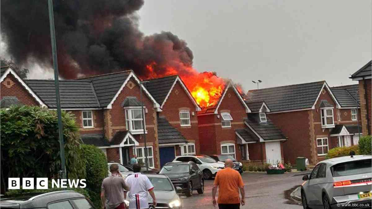 Extreme weather causes blaze and shuts airport