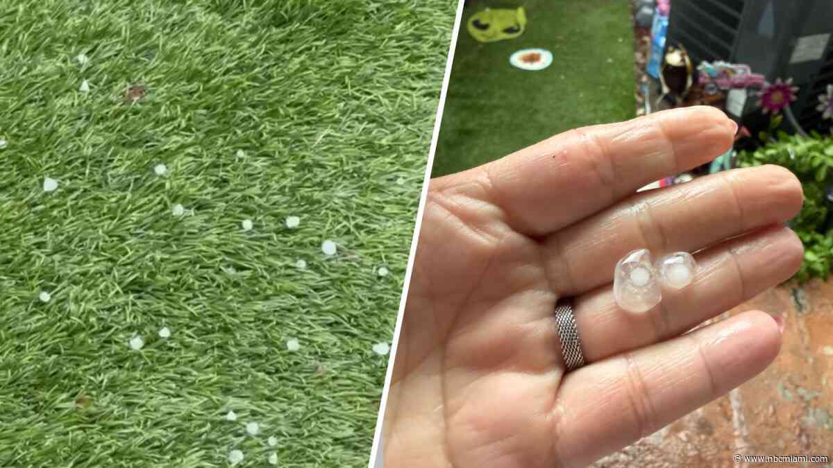 Video shows hail falling in Miami Gardens amid sudden severe thunderstorm warning
