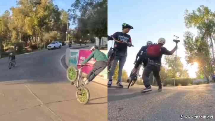 “Con este te voy a reventar”: Ciclistas extranjeros provocan accidente en el cerro San Cristóbal tras bajar contra el tránsito realizando maniobras y desatan pelea