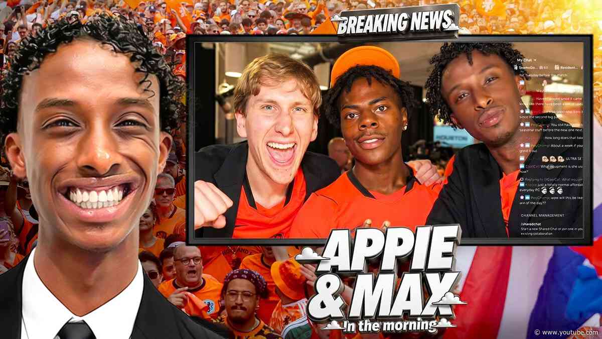 ISHOWSPEED link-up 👀, 5-1 winst ORANJE, CRAZY FANWALK 🧡| APPIE & MAX IN THE MORNING EP4 🗞️🌇