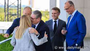 Keir-miserations: Ousted Starmer gets consolation hugs from European leaders at Berlin summit as departing PM makes one of his final foreign trips