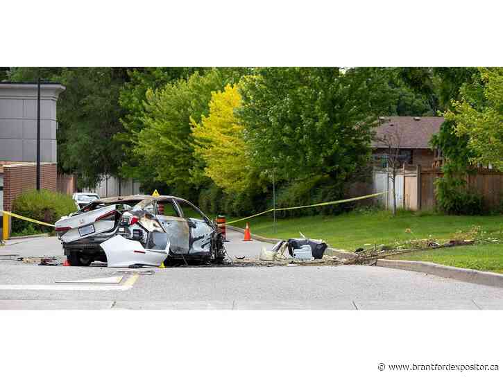 Car strikes house after colliding with a motorcyle