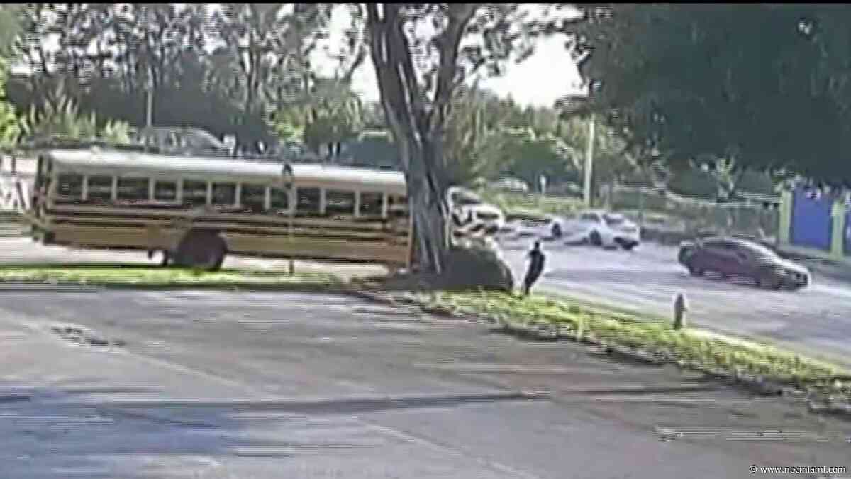 Video shows child on scooter crashing into M-DCPS bus in NW Miami-Dade
