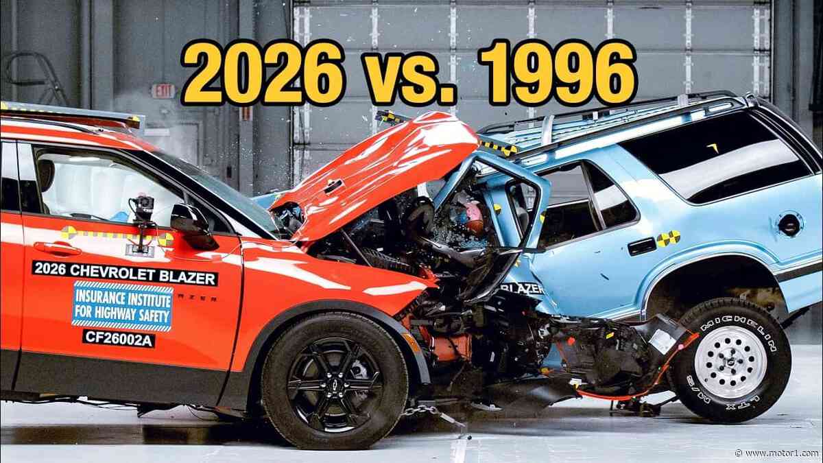 Watch A New Chevy Blazer Obliterate A 1996 Model In A Crash Test