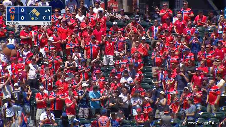 [VIDEO] El remo vikingo llegó al béisbol: Hinchas de Noruega se tomaron un partido de los Mets