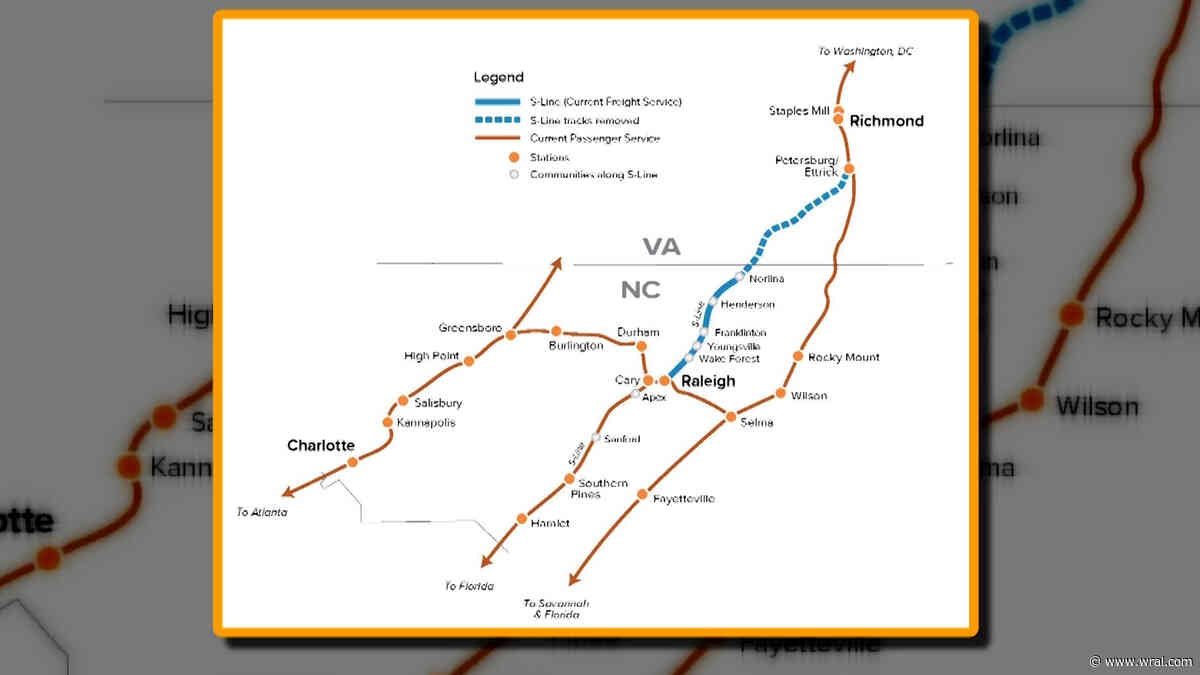 $65 million coming for construction of passenger rail project connecting Raleigh to Richmond