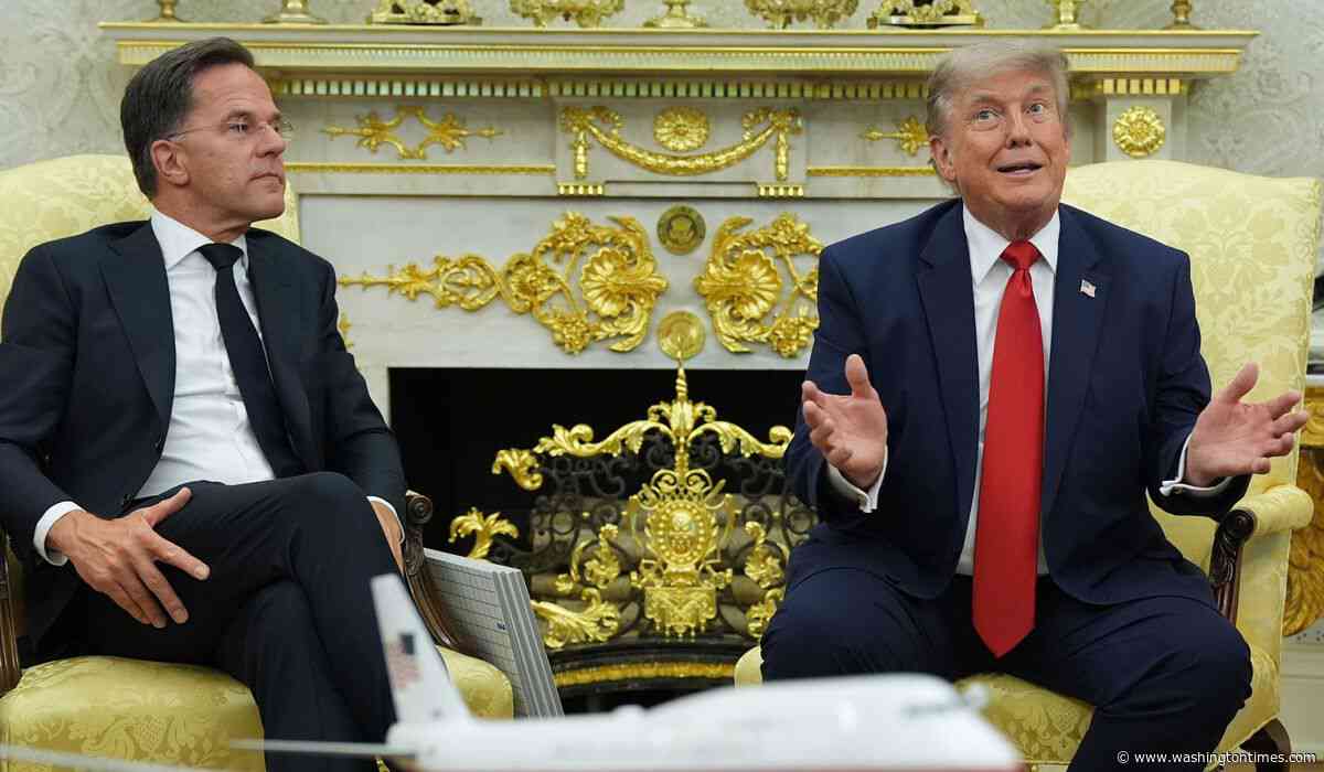 NATO's Trump whisperer meets the president in an effort to appease him before next month's summit