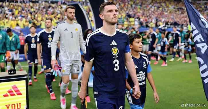 What happened to Andy Robertson during Scotland vs Brazil?