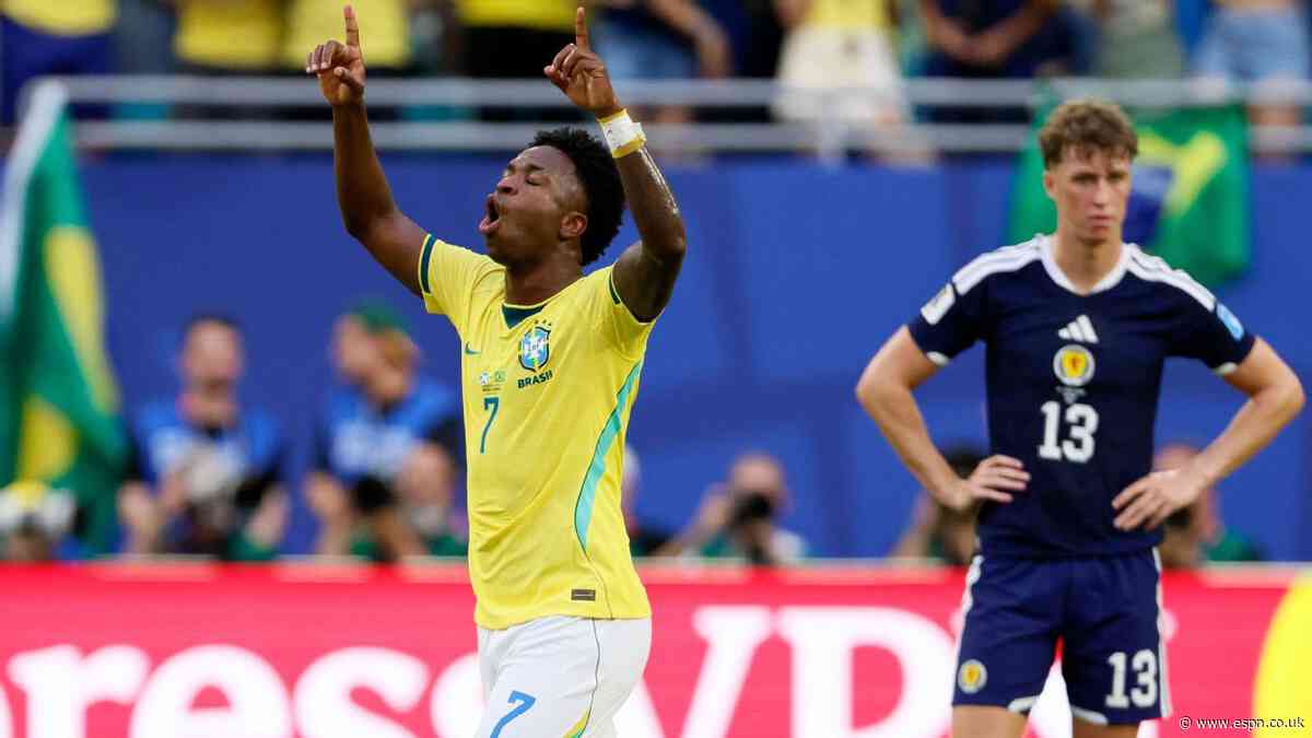 Scotland 0-3 Brazil: Vinícius Júnior leaves Tartan...