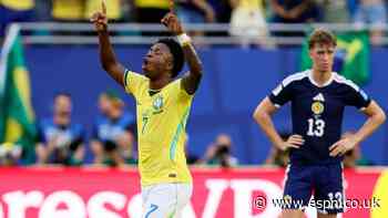 Scotland 0-3 Brazil: Vinícius Júnior leaves Tartan...