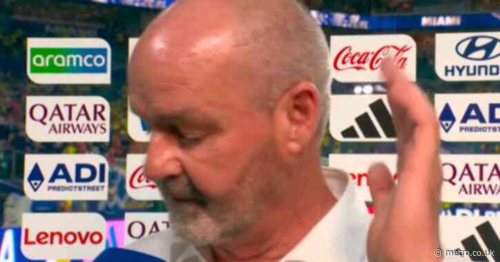 Scotland boss Steve Clarke storms out of tense interview after Brazil defeat