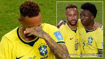 Emotional Neymar breaks down in tears after making his Brazil return - 981 DAYS after last appearance - during World Cup win over Scotland