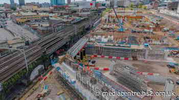 HS2 lifts first huge beams for Birmingham's Curzon Street station