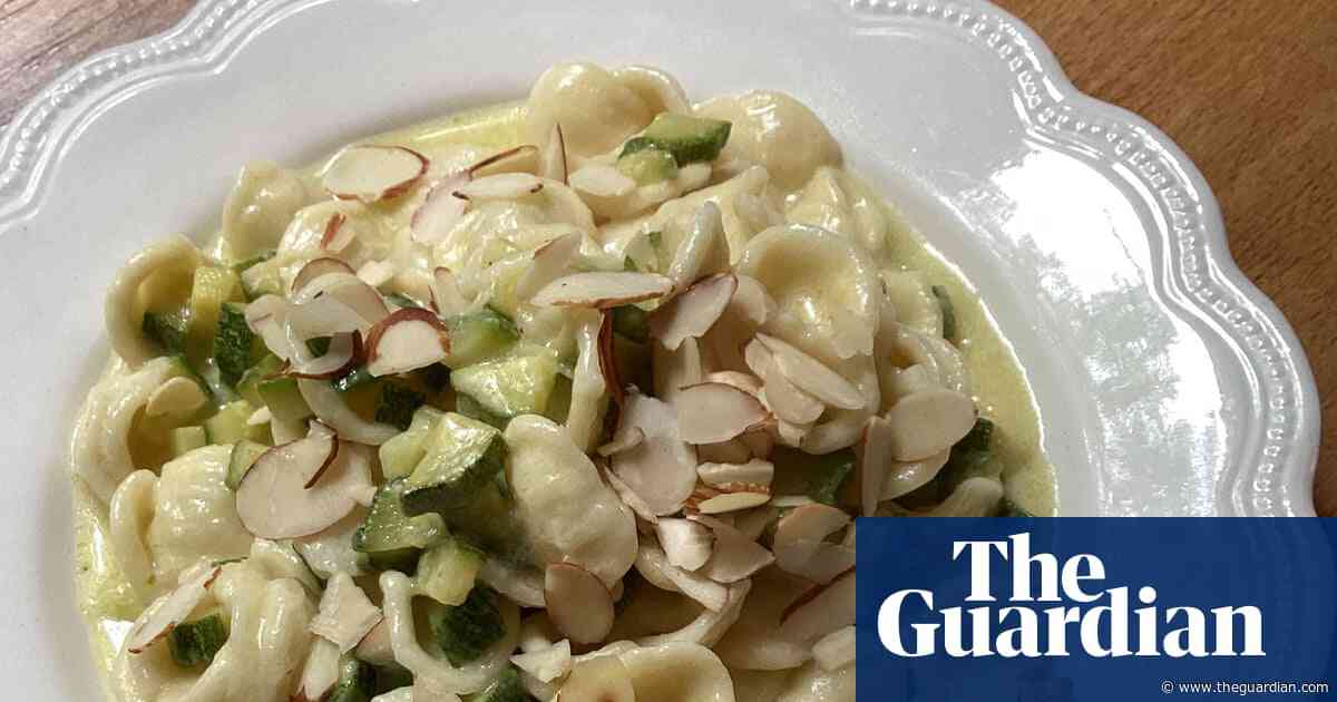 Rachel Roddy’s recipe for orecchiette with courgettes, parmesan cream and almonds | A kitchen in Rome