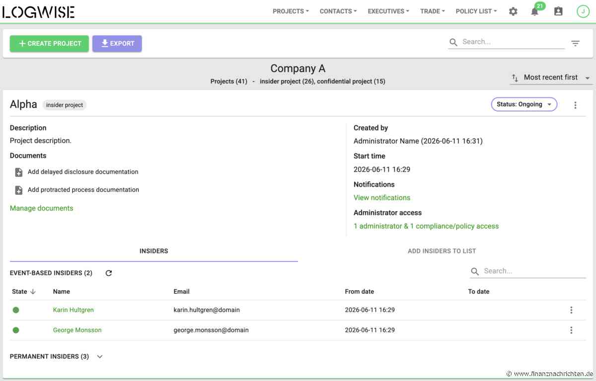MAR-Compliance aus einer Hand: Notified erweitert IR-Angebot um Insiderlisten-Management von Logwise