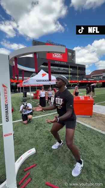 Kyle Pitts Sr. tries the reaction challenge 👀🤣 #football #atlantafalcons