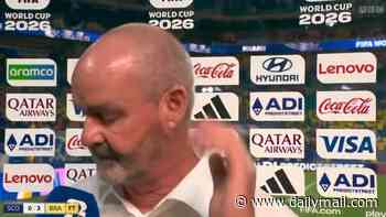 Scotland fans turn on manager Steve Clarke as he storms out of BBC interview and declares 'I think we're going home' with their World Cup dream on its last breath