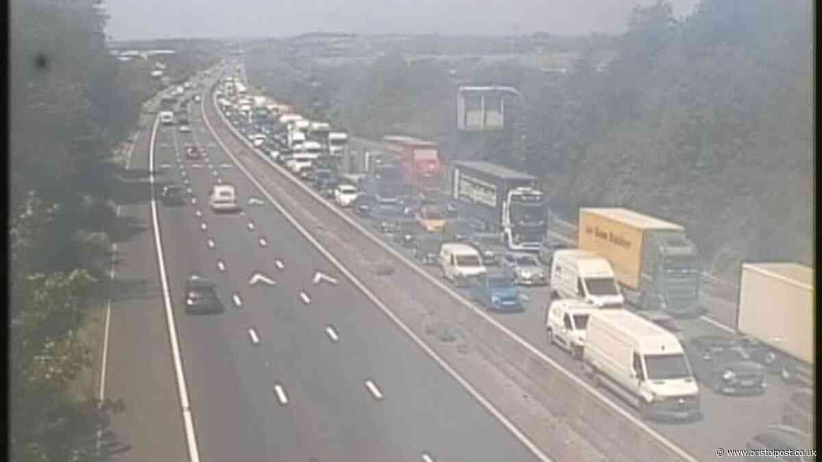 M4 caravan crash sparks major delays near Bristol