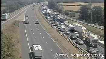 All lanes reopen on M56 after vehicle fire causes huge delays