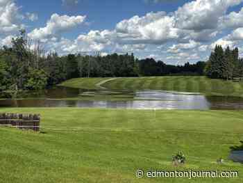 Rain deluge hits Edmonton area golf courses and sports fields, flooding fairways, delaying games