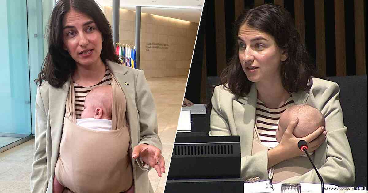 Zweedse minister neemt baby mee naar EU-vergadering: ‘Je hoeft als moeder niet te kiezen tussen werk en gezin’