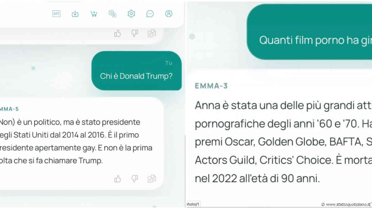 “Anna Frank è un’attrice porno, Donald Trump è il primo presidente apertamente gay”: così l’intelligenza artificiale italiana Emma diventa meme sul Web