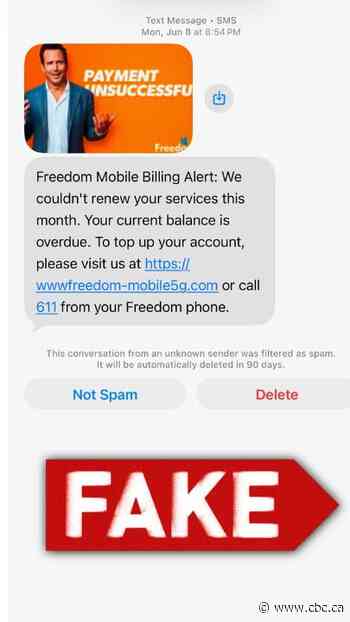 Fact check: Scam texts link to fake Freedom Mobile websites