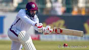 Hope out with injured shoulder, Jangoo replaces him as West Indies bowl