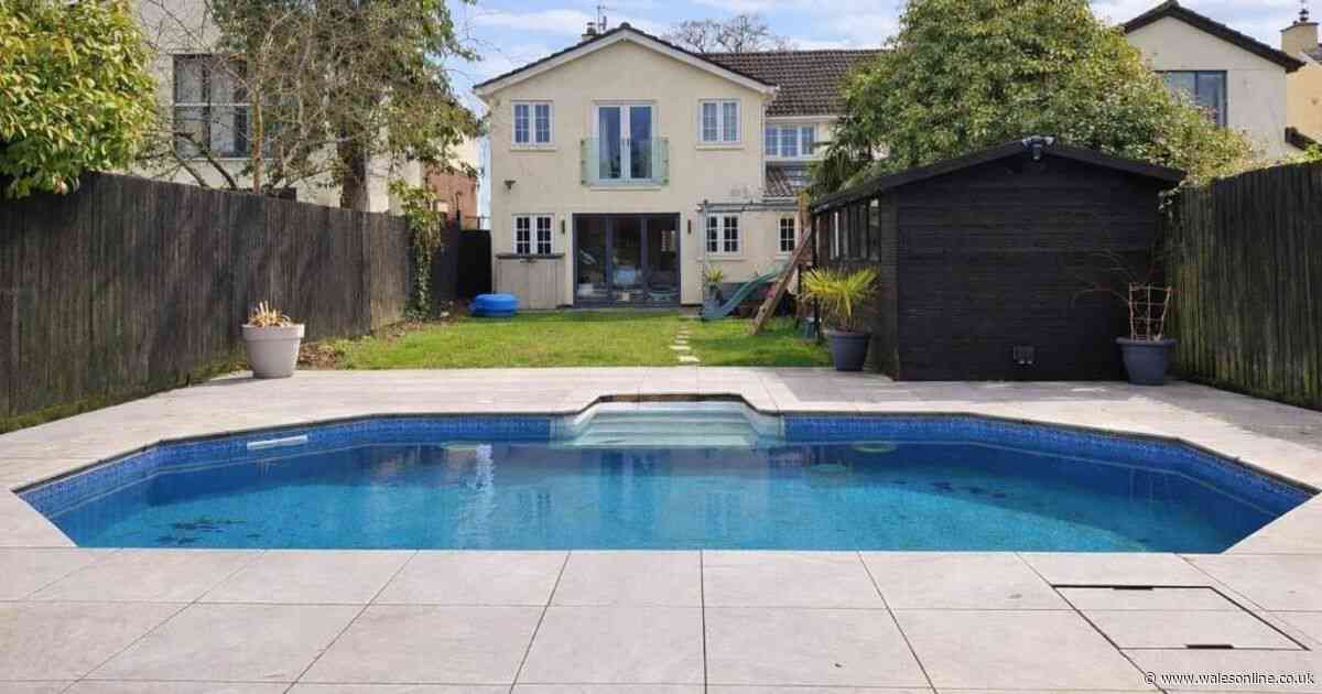 Normal semi-detached on a standard Welsh street has its own amazing swimming pool