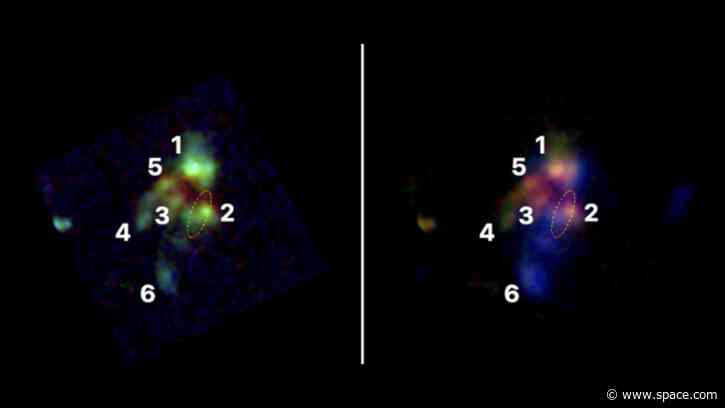 James Webb Space Telescope catches 6 galaxies merging into one of the largest galaxies in the universe