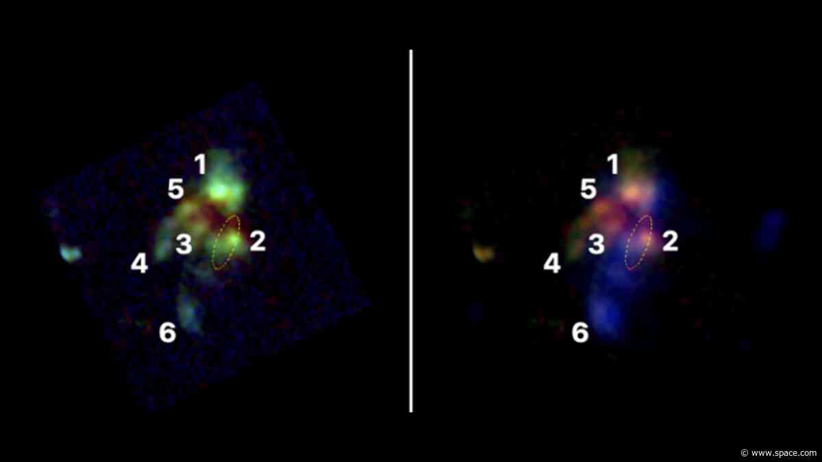 James Webb Space Telescope catches 6 galaxies merging into one of the largest galaxies in the universe