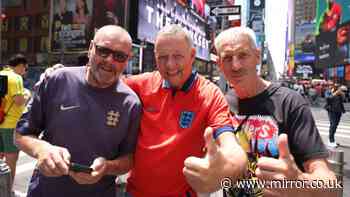 England fans takeover Times Square in New York City ahead of crunch World Cup match