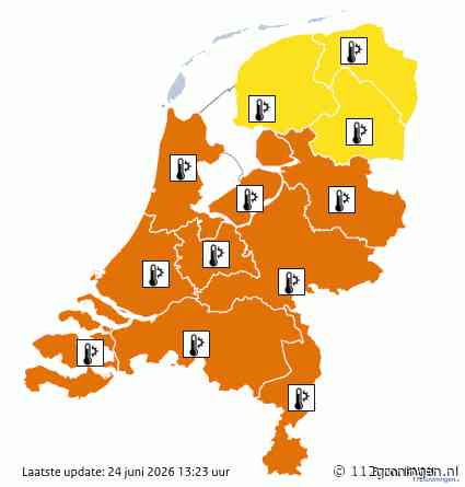 Code `Oranje` voor extreme hitte, vanaf vrijdag ook in het noorden, nu `Geel`