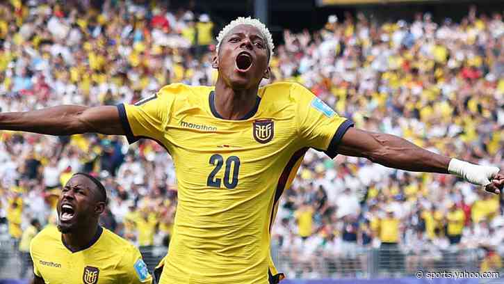 Watch as Angulo levels for Ecuador against already-qualified Germany at World Cup