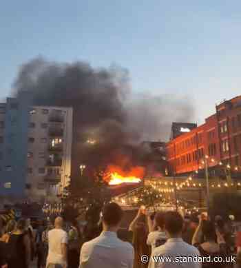 Huge fire rips through shop in Peckham near Copeland Park