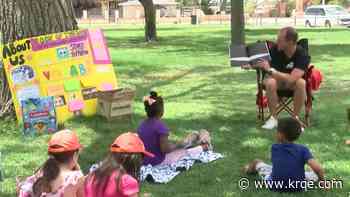 KRQE Chief Meterologist Grant Tosterud paritcipates in 'Story Time in the Park'