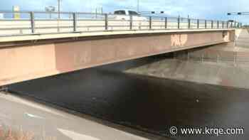New Mexico State Police rescue person swept up in arroyo during storm