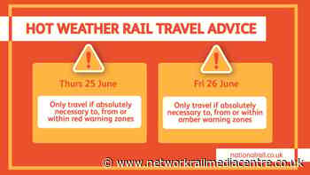 Euston passengers issued 'essential travel' warning as extreme heat continues