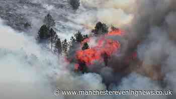 Tintwistle moor fire LIVE as major road shuts and update issued with huge wildfire raging on