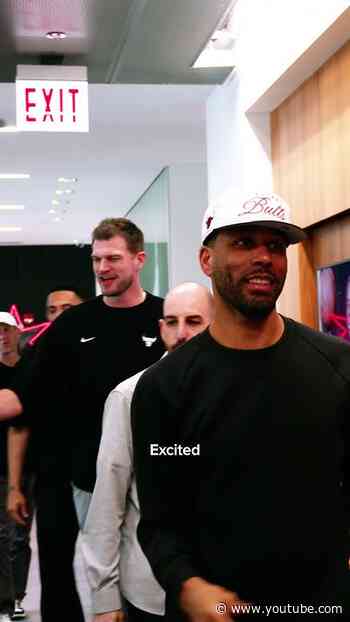 Caleb Wilson & Dailyn Swain making their introductions 🤝 #chicagobulls #nba #firstday