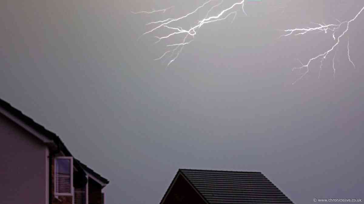 North East thunderstorms LIVE: Updates as school closed after lightning strike