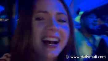 Karen Gillan declares she's 'ended up on the wrong bus' as the Scottish star shares a hilarious clip of herself surrounded by Brazil fans after the Tartan Army's World Cup dream was left hanging by a thread