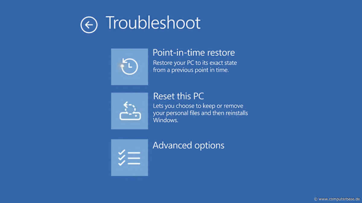 Point-in-Time Restore: Ergänzung zur Wieder­her­stel­lungsfunktion von Windows 11