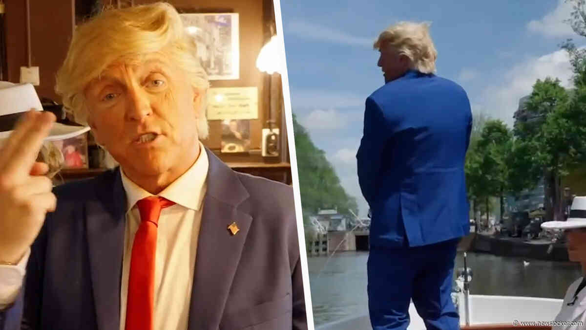 Hilarische imitatie: Gordon bezoekt Amsterdam verkleed als Donald Trump