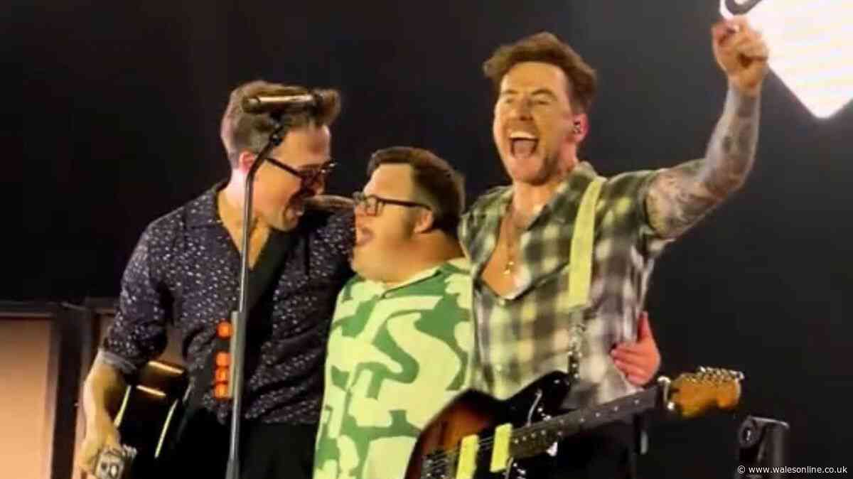 Cardiff Castle erupts as McFly superfan and Welsh TikTok star is brought up on stage
