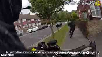 Watch the dramatic moment van driver shouts ‘Get in the back!’ and joins police chase