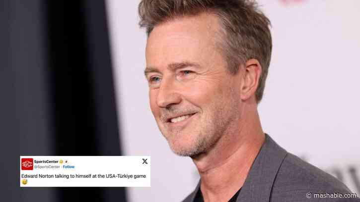 Ed Norton watched Team USA at the World Cup and everyone made the same joke