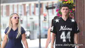 Phil Foden splashes out on new jewellery for his girlfriend Rebecca Cooke during a day out in Cheshire after he missed out on England's World Cup squad