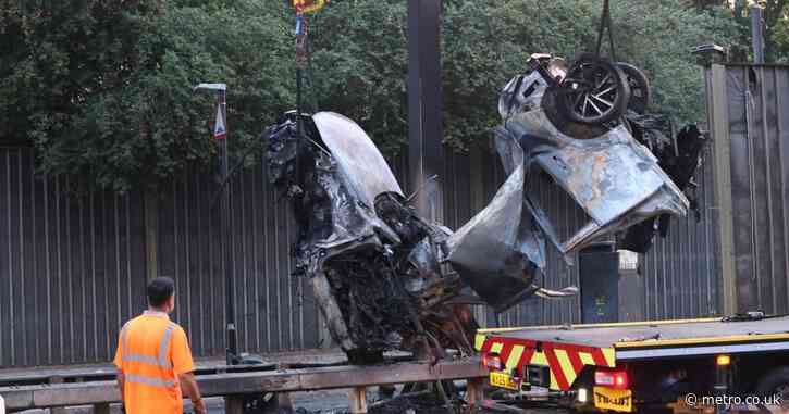 Two die in crash on the A13 after family ‘pulls people from burning car’