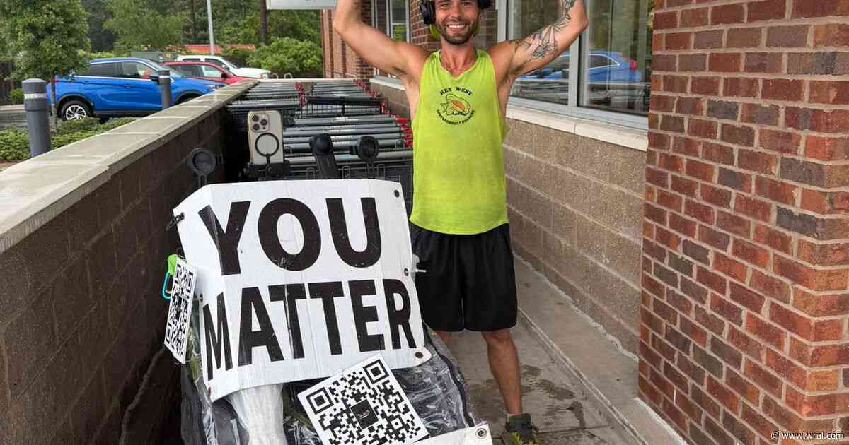 Man walks across U.S. to raise suicide awareness - day 939 in NC